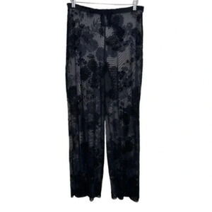 Sympli Womens 6 Pull On High Rise Lace Floral Sheer Pant